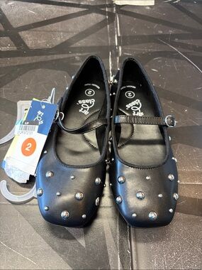 art class Black Studded Mary Jane Girls' Dress Shoes with Buckle Strap b254